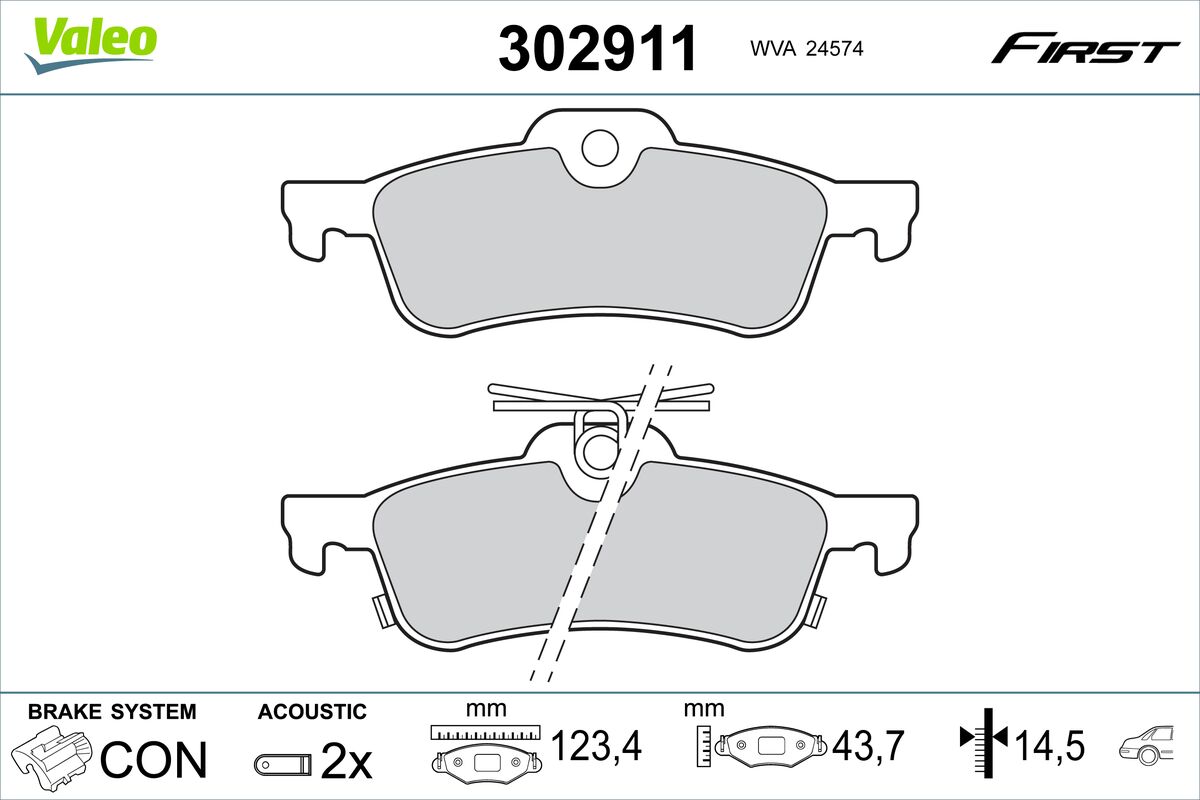 VALEO Fékbetét, mind 302911_VALEO